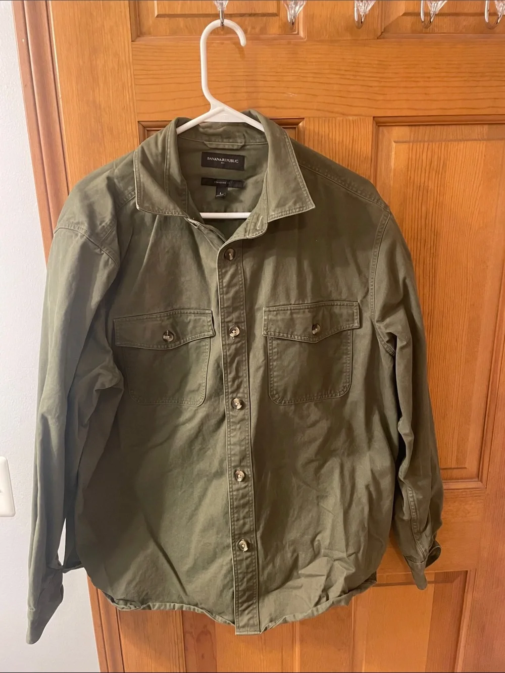 Banana Republic Men's Olive Field Shirt-Jacket